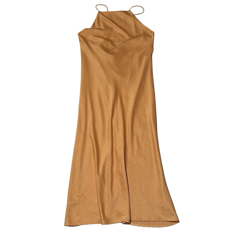 Satin Slip Dress in Mustard